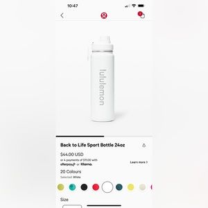 Back to Life Sports Bottle Lululemon